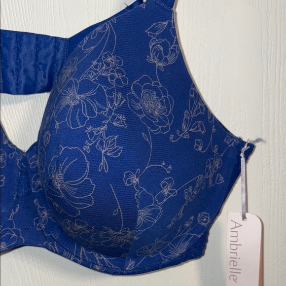 Ambrielle Navy Floral Bra - Picture 3 of 9
